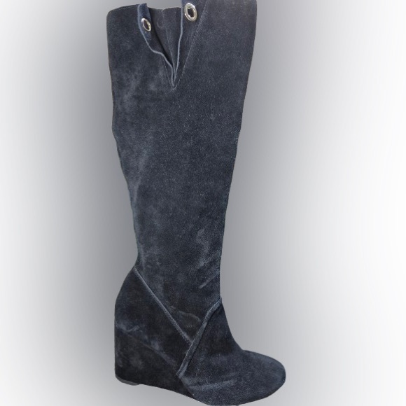 Kate Spade Tall  Black Suede Boots - Picture 3 of 9